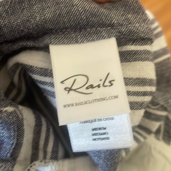 Rails Kyra Seaport Stripe Linen Blend Beachy Belted Boho Jumpsuit - Medium - Picture 8 of 12